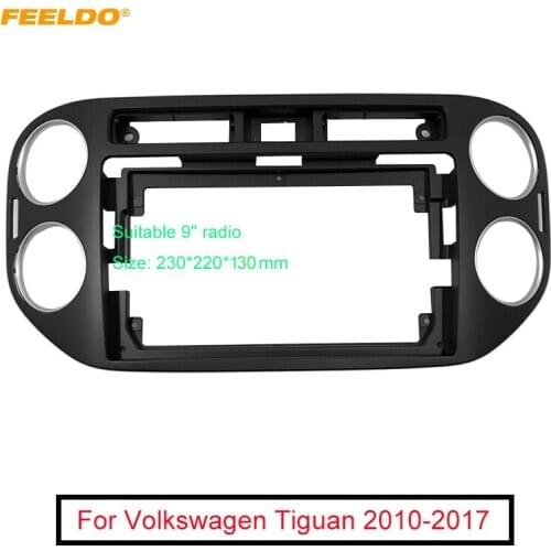 FEELDO Car Stereo Audio 2Din Fascia Frame Adapter For Volkswagen Tiguan 9" Big Screen DVD Fitting Panel Frame Installation Kit