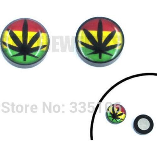 Free shipping! no pierced Magnetic Earring Enamel Tree Leaf Earrings Piercing Jewelry Motor Biker Earring SJE330074