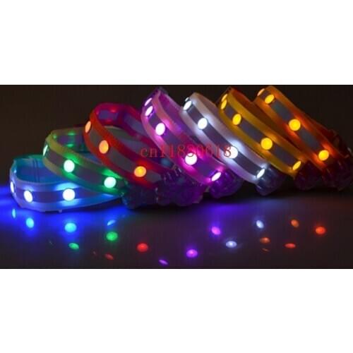 Free shipping Gem glow dog collars LED Flashing dog collar LED pet collar necklace cat collar ,150pcs/lot