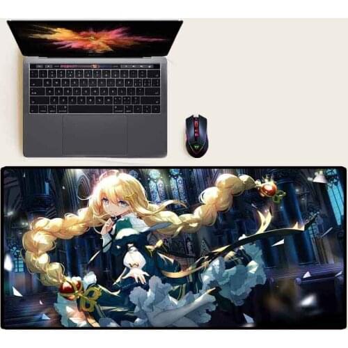 XGZ Large Mouse Pad Dancing Cute Girl Gaming Mouse Pad Non-slip Black Seaming Youth Office Computer Carpet Table Mat