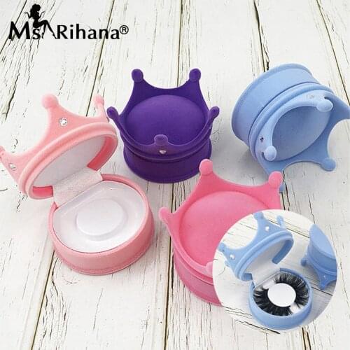 One Piece False Eyelah Box Gift Luxury Crown 3D Mink Eyelashes Packaging Boxes Soft 5D Lashes In Bulk Beauty 8D Lash Case Vendor