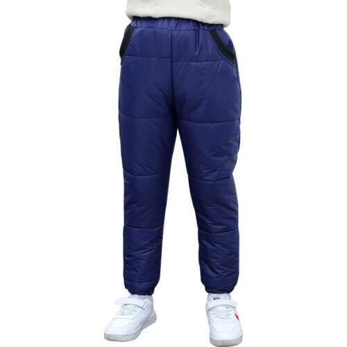 Down Pants New Kids Down Babies Winter High-waist Pants Boys and Girls Middle-aged Children Thickened Trousers Warm Down Garment