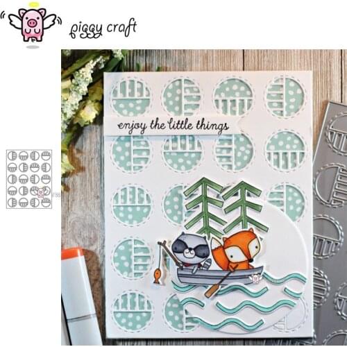Piggy Craft metal cutting dies cut die mold Circle rectangle frame Scrapbook paper craft knife mould blade punch stencils dies