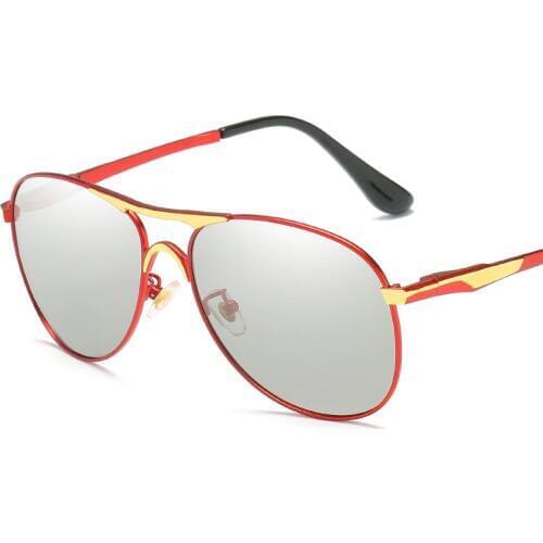 2019 New Arrival Polarized Photochromic Grey Sunglasses Men Pilot Sunglasses Driving Goggle Chameleon Change Color Glasses 8722