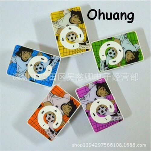 Wholesale 10 pcs Quality Clip Cartoon Football Mini MP3 Music Player with TF Card Slot