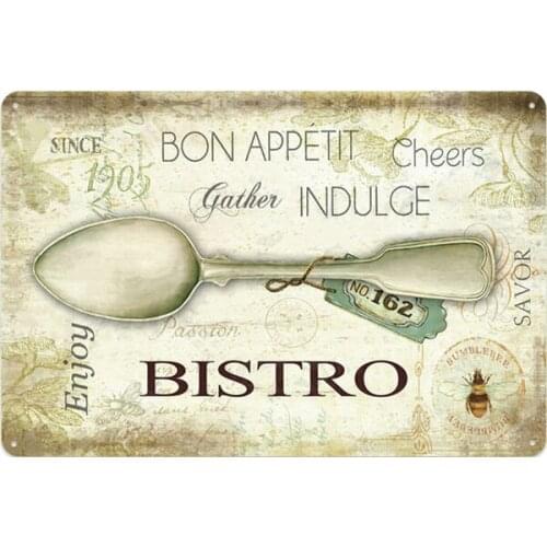 Bon Appetit Cheers Yathen Indulge Savor Ebjoy Bistro Metal Tin Sign 8x12 Inch Retro Home Kitchen Restaurant Wall Decor