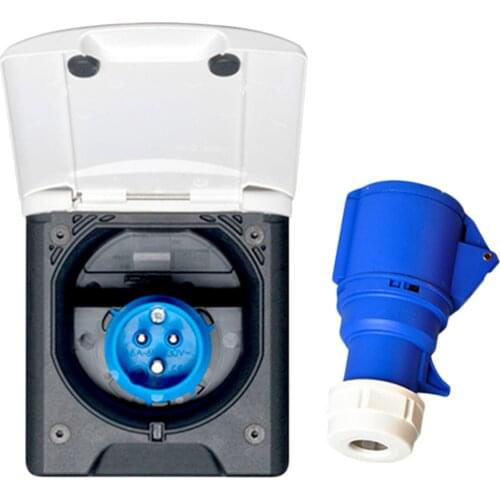 Caravan Camper RV External Power Interface Plug Socket 220V 16A