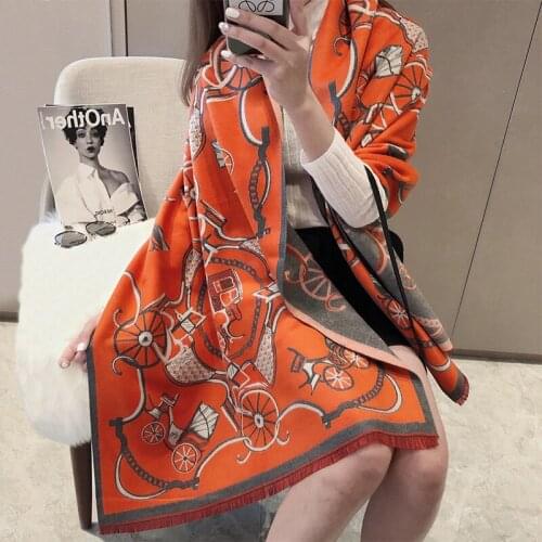 Faux cashmere shawl winter cartoon print scarf cape warm thick pashmina unisex scarves christmas gifts for men or women