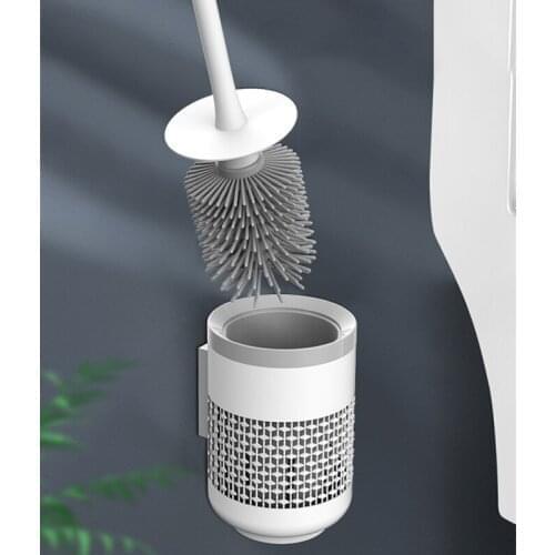 TPR Toilet Brush To Remove Dead Corners Sanitary Household Soft Hair Free Punch Wall Hanging Toilet Accessories WC Accessories