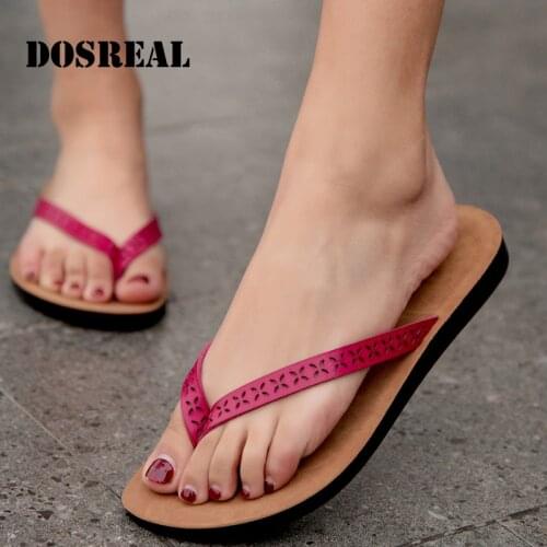 Dosreal Summer Womens Flat Slippers Ladies Fashion Flip Flops Women Wear-Resistant Toe Clips Non-Slip Casual Beach Flat Sandals
