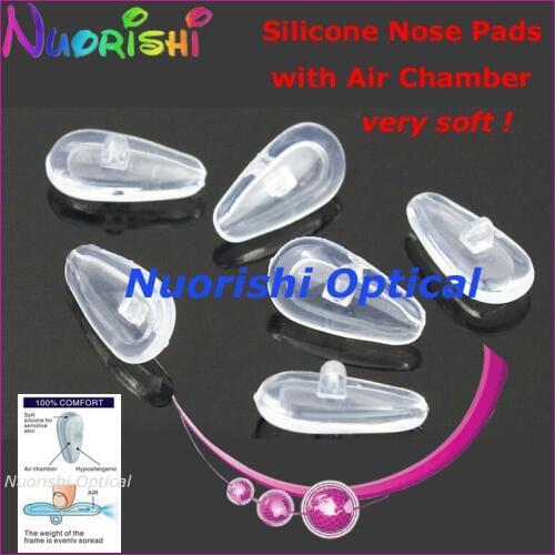 Super Soft With Air Chamber Silicone Nose Pads Eyeglass Eyewear Glasses Screw-in Push-in Air Nose Pads Accessories Free Shipping