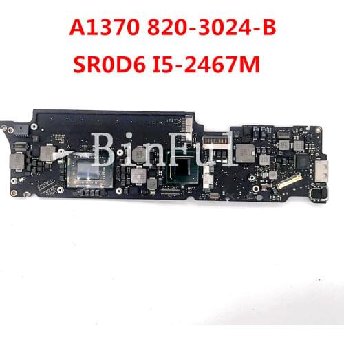High quality For A1370 Laptop motherboard 820-3024-B With SR0D6 I5-2467M CPU MID 2011 1.6GHZ 4GB 100% full Tested