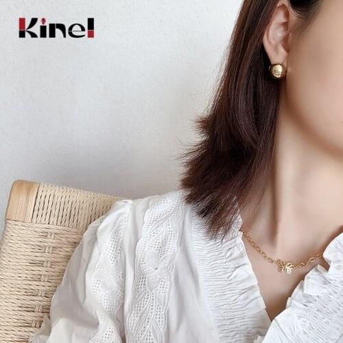Kinel High Quality 100% 925 Sterling Silver Round Ball Elegant Exquisite Stud Earrings for Women Fashion Silver Jewelry