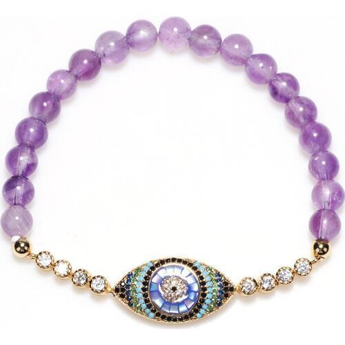 Natural real Amethyst Bracelet with Diamonds Zircon women Bracelets gemstone bracelet send frends lovers