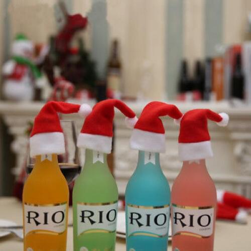 10pc/lot Hot Sale Mini Santa Claus Hat Christmas Xmas Holiday Lollipop Top Topper Cover Festival Decor Wholesale