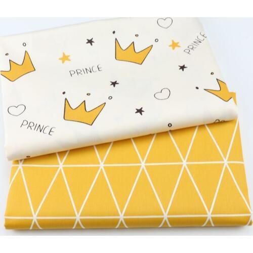 160CM*50CM crown nursery cotton fabric sewing baby cloth infant linens kids bedding quilting tecidos patchwork sewing tissue