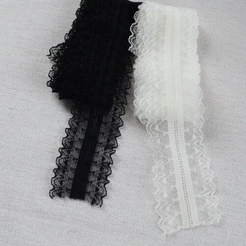 20Yards Width3.5cm black Elastic Lace Fabric Stretch Lace Trims Ribbon Garment Clothing underclothes Sewing Lace Accessories