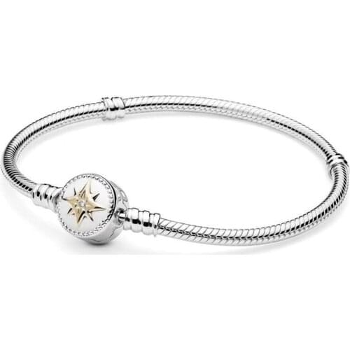 2019 Autumn New Dinosaur Series 100% 925 Sterling Silver Moments Love Compass Bracelet Symbol and Sparkling Diamond Jewelry Gift