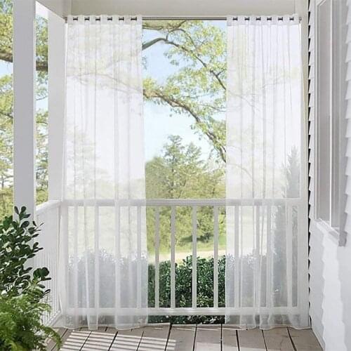 2021 New White Curtains for Living Room Decoration Modern Chiffon Sheer Voile Kitchen Curtain bay window Curtains