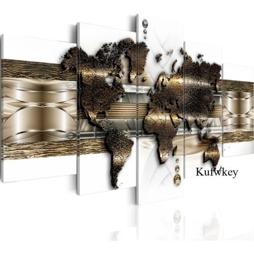 5pcs,Diy diamond painting cross stitch kit Abstract Retro Metal Map,square drill full diamond embroidery decoration,Mosaic,gift