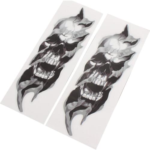 5 Styles Motorcycle Custom Front Fork Skull Decal Medallion Nameplate Stickers Universal For Harley Yamaha Honda Suzuki Bmw KTM