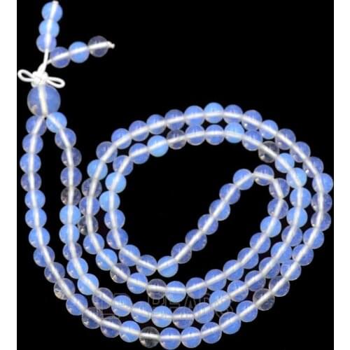 6mm 108 Prayer Opalite Gem stone Round Beads Stretchy Yoga Buddha Mala Bracelet 3Pcs/lot
