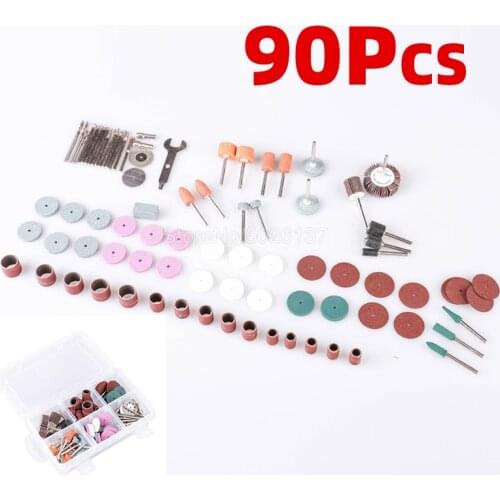 65/90Pcs Suit Mini Drill Rotary Tool Grinding Carving Polishing Sets Grinder Head Engraving Electric Accessory Dremel Sanding