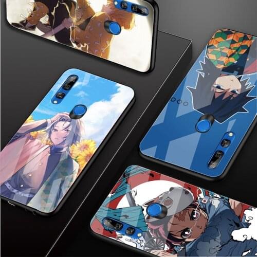 Demon slayer kimetsu no yaiba Tempered Glass Phone Case For Huawei honor 8X 9 10i 20i 20Lite 20Pro 30 Pro Cover Shell