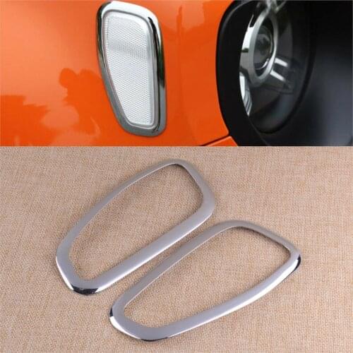 CITALL 2pcs Silver Front Side Turn Signal Light Lamp Cover Trim Frame Fit For Jeep Renegade 2015-2018