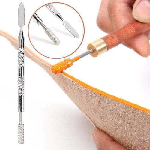 Dual-purpose 2 Brass Head Leather Edge Oil Gluing Dye Pen Paint Roller Tool 30