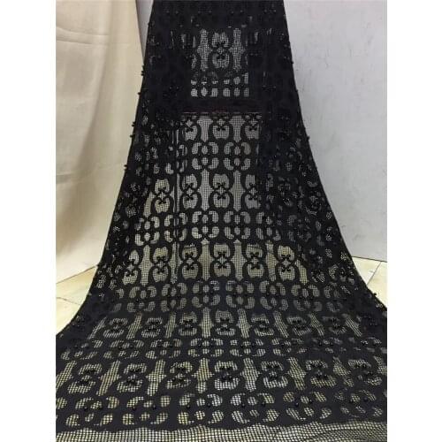 Nice design best quality YG-625 tulle mesh lace with beads for sawing dress 5yards embroidery net fabric