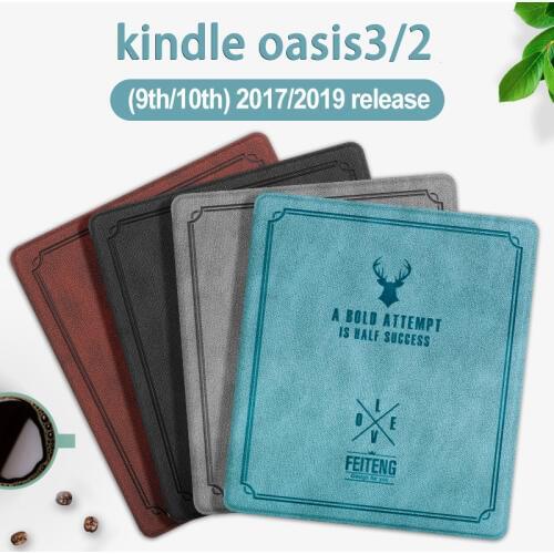 PU Leather Deer Head Soft Case for 7" Kindle Oasis 2 3 eReader for Kindle Oasis 2017/2019 Auto Sleep/Wake Magnetic Cover