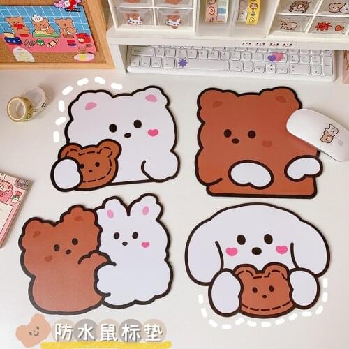 Cartoon Cute Bear Mouse Pad Waterproof Small Mousepad Kawaii Desktop Pad Antislip Pad for Mouse Mice Cup Mat