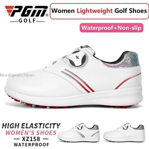 Pgm Golf Shoes Anti-Slip Breathable Women Rotating Buckle Golf Sneaker Ladies Soft Waterproof Shoes Walking Golfing Sneakers