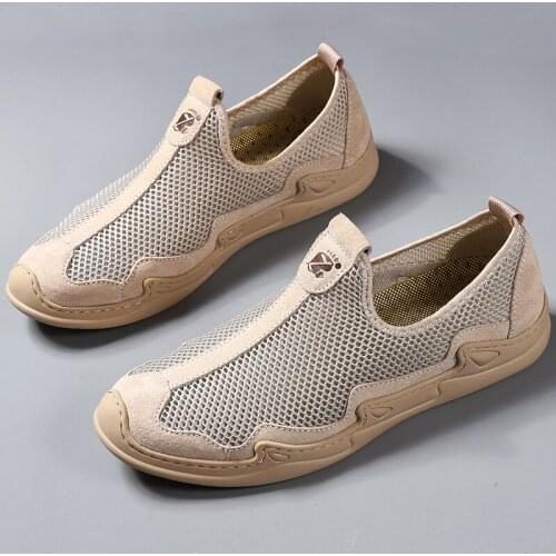 Summer Casual Shoes Men Mesh Breatheable Shoes Outdoor Fashion Shoes Men Slip on Sneakers Classical Mens Shoes