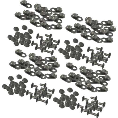 80 Sets Alloy Boot Lace Hooks Lace Fittings with Rivets Shoes Repair Kit Camp Hike Climb Supplies Black