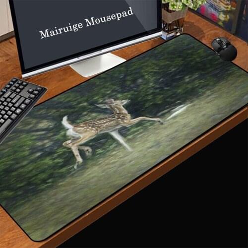 Mairuige New Product Promotion Game Computer Mouse Pad Rubber Non-slip Running Elk Oil Painting Office Laptop Desk Keyboard Mat