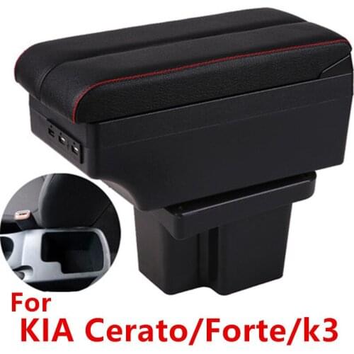 For KIA Cerato/Forte/k3 armrest box USB Charging heighten central Store content box accessories parts