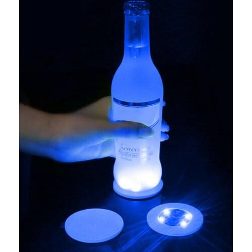 Club Bar Party Decor Coasters Led Flashing Light Bulb Bottle Cup Mat Light Up Pad 1/10pcs Home Table Decoration Accessories