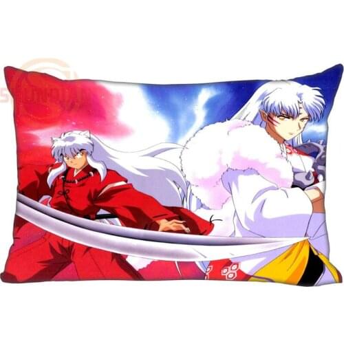 Custom Pillowcase inuyasha rectangle Zipper Pillow Throw Pillow Case Cover 45x35cm(One Side) Printed
