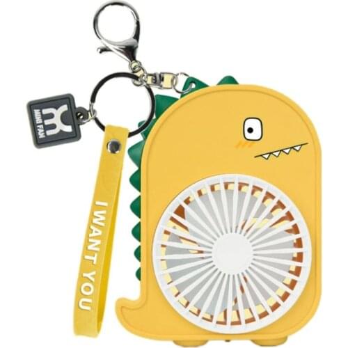 Portable Handheld Dinosaur Fan Humidify Handheld Light Small Dormitory Lazy Student Net Cover Fan Anti Skid Platform