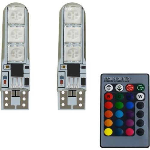Factory direct sale automobile ledt10 driving lamp RGB silicone width indicator 50506smd seven color remote control flash