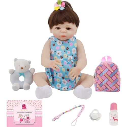 18 '' 48CM Realistic Newborn Baby Full Silicone Body Lifelike Bebe Reborn Dolls For Children Birthday Christmas Gift Shower Toy