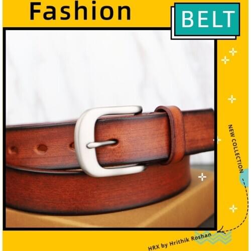 Leather Belt Unisex Wide Fashion All-match Wear-Resistant Handmade Leather Vintage Jeans Waistband High Quality Designer Punk