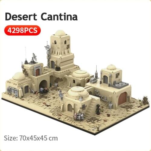 Stern Raum Wars Architektur Bausteine Tatooine Mos Eisley Wste Cantina Modell Street View Ziegel Kinder DIY Spielzeug Weihnacht