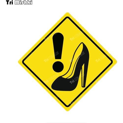 Tri mishki WCS1027 warning Girl driving Female driver Car Sticker PVC Colorful Decals Accessories Sticker on Car Body truck