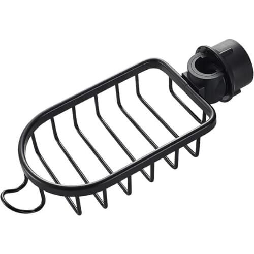 Bathroom Shelf Black Shower Storage Basket Storage Rack Adjustable Faucet Drainage Shelf Kitchen Sundries Storage Rack