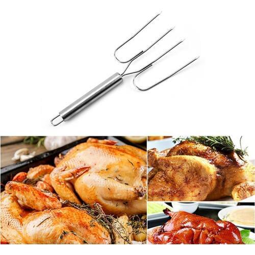 Picnic Charcoal BBQ Fork Grilled Beef Kebab Skewer Chicken Drumstick Turkey Fork Barbecue Roast Accessories Kitchen Meat Tools