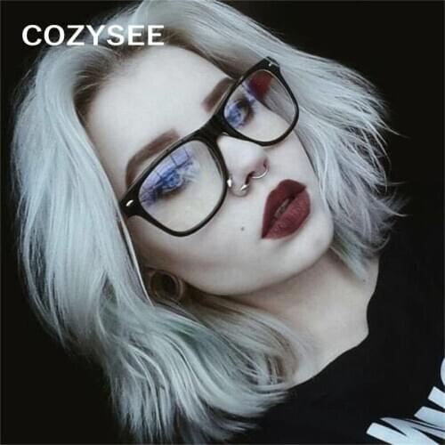 Vintage 2020 Fashion Women Glasses Frame Men Black Eyeglasses Frame Retro Square Optical Lens Eyewear Nerd Clear Lens Glasses