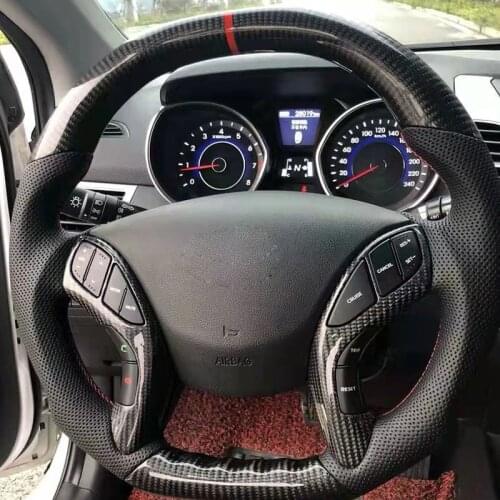 New High Quality Carbon Fiber Leather Steering Wheel For Hyundai Verna Solaris Elantra Santana With Factory Price
